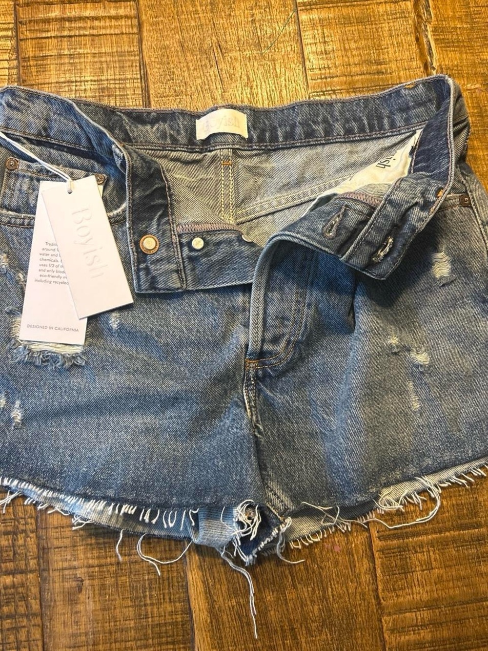 Boyish the Cody Distressed Denim Shorts - Blue